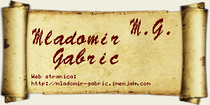 Mladomir Gabrić vizit kartica